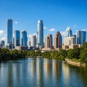 Downtown Austin skyline across the river