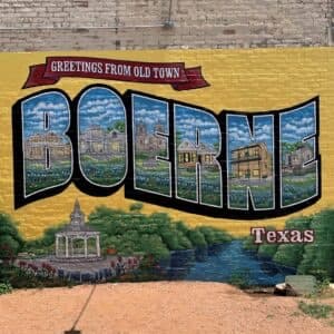 Greetings from Old Town Boerne, Texas mural